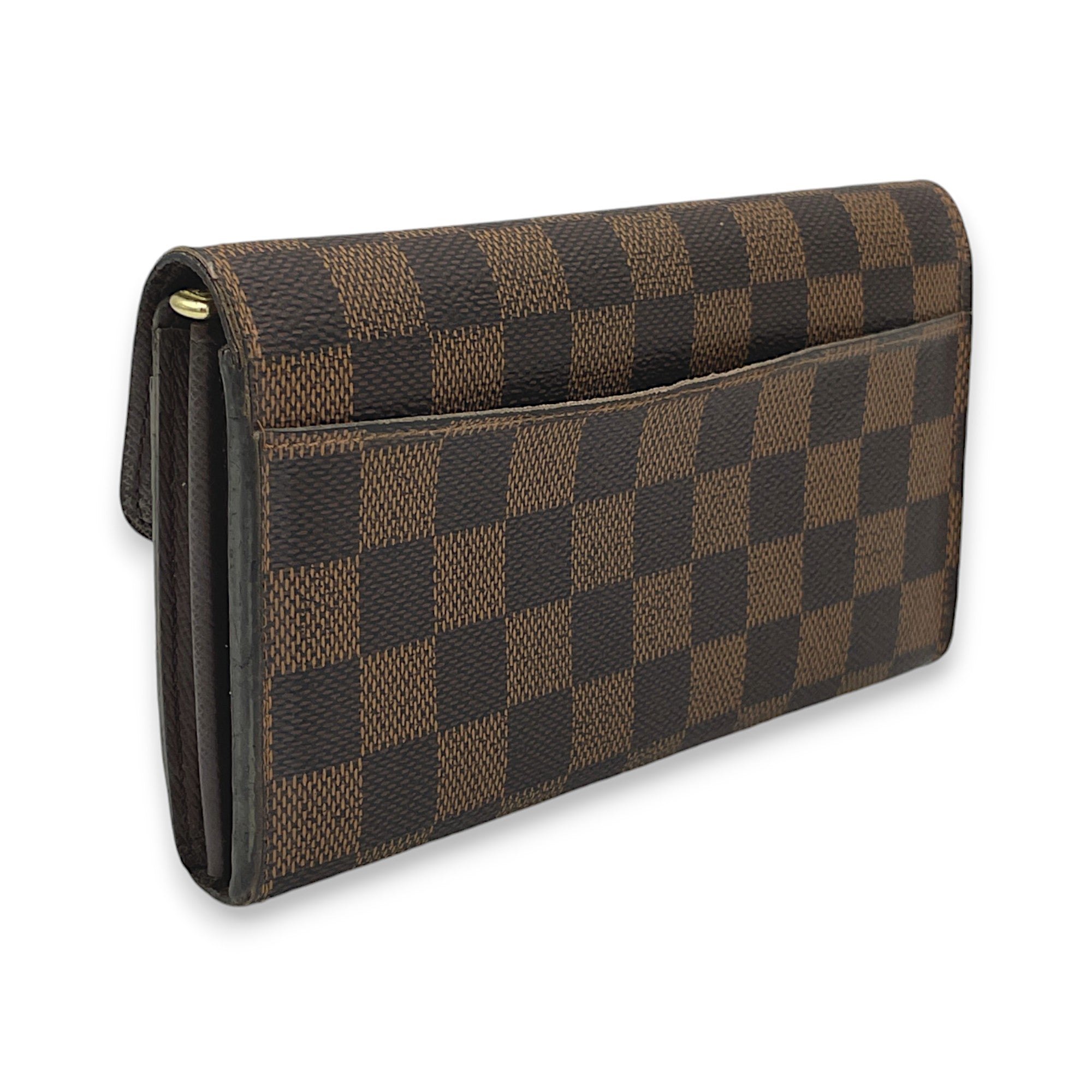 Sarah Long Brown Wallet in Coated Canvas, Gold hardware - Image 4