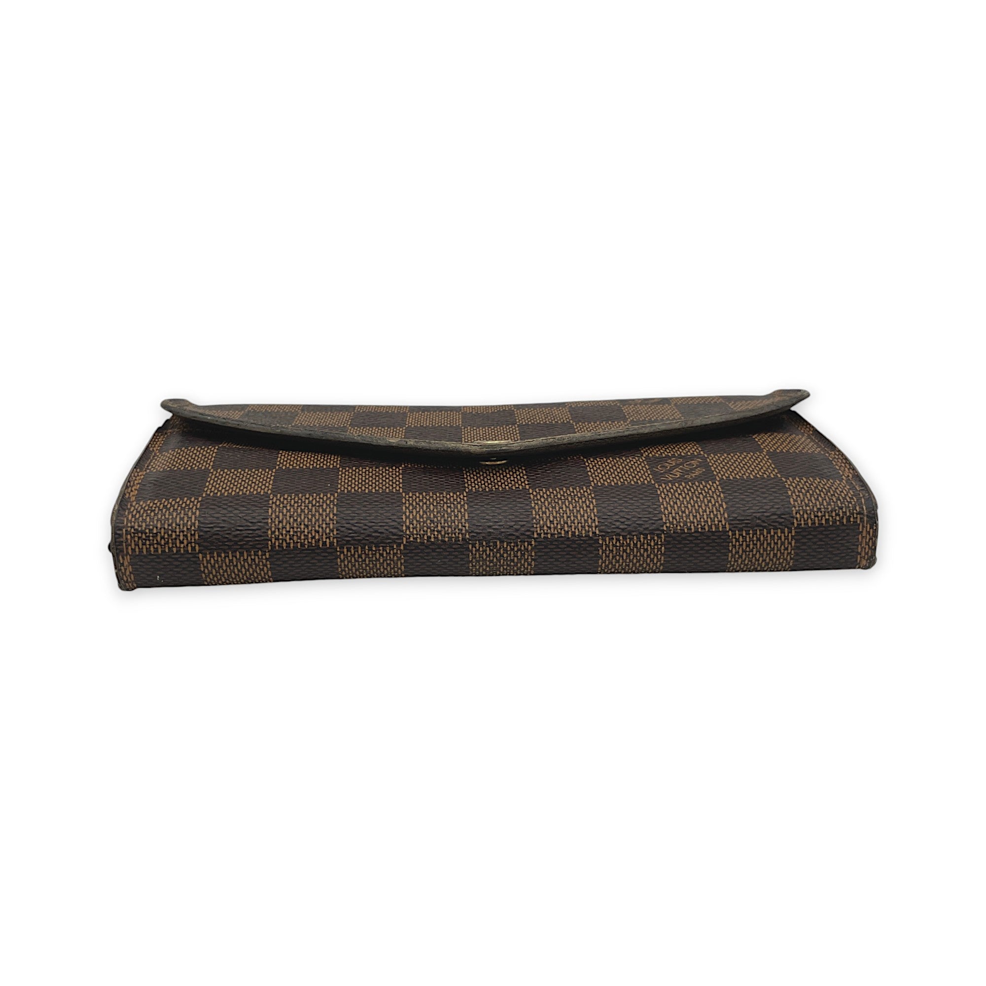 Sarah Long Brown Wallet in Coated Canvas, Gold hardware - Image 5