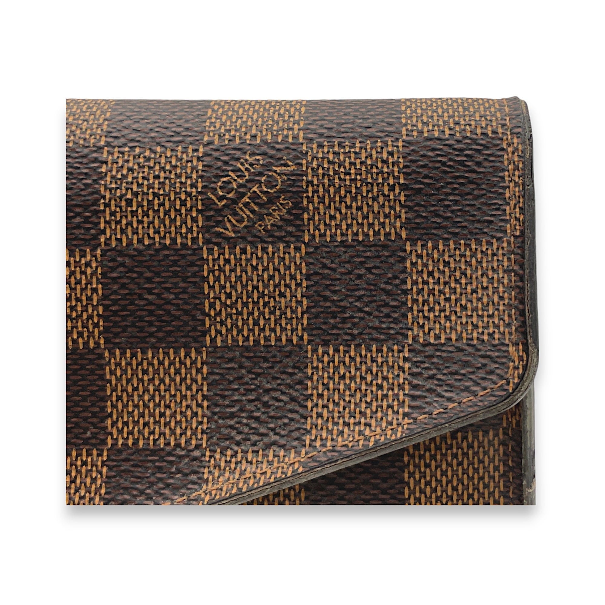 Sarah Long Brown Wallet in Coated Canvas, Gold hardware - Image 9