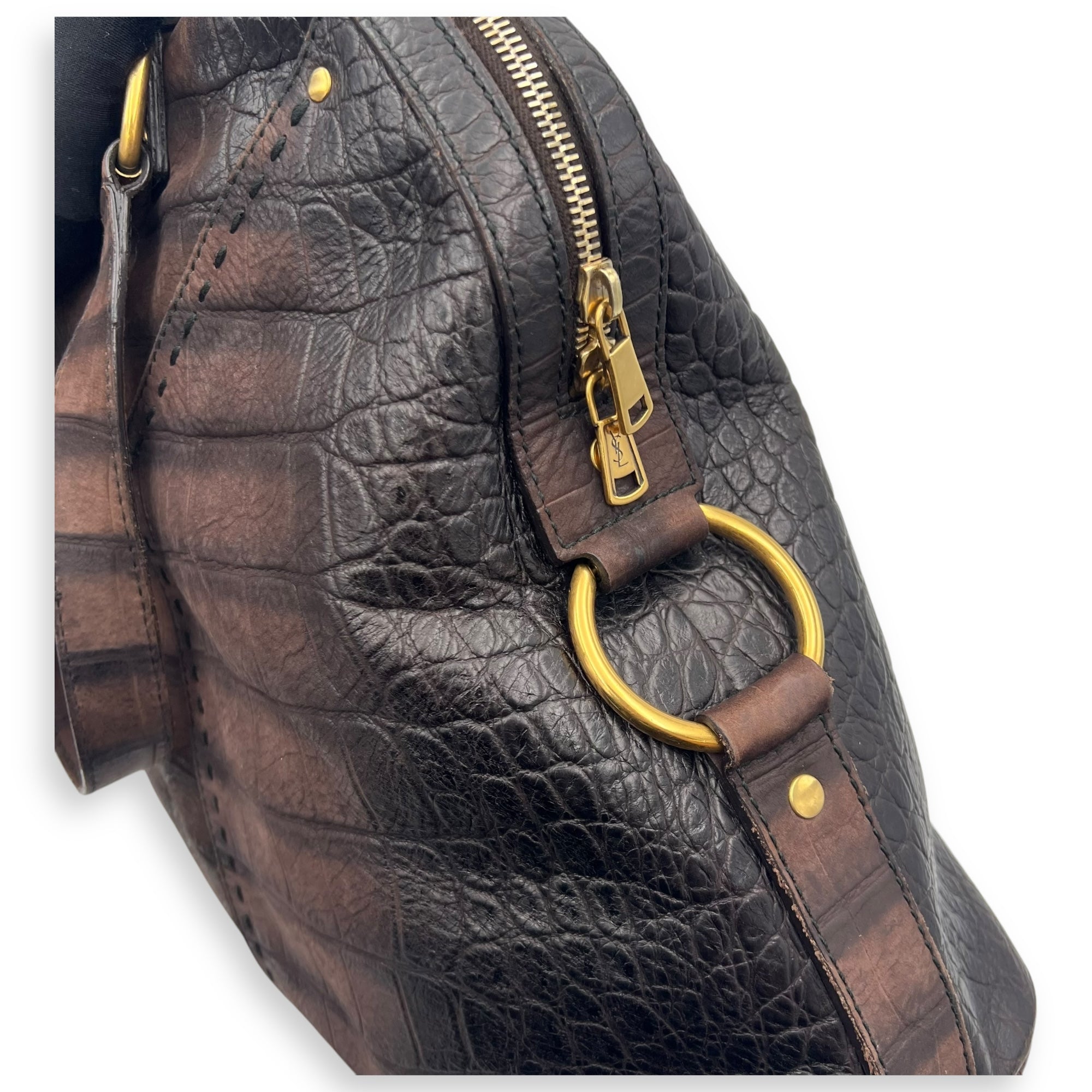 Muse Top Handle Bag Large Brown in Calfskin, Gold hardware - Image 22