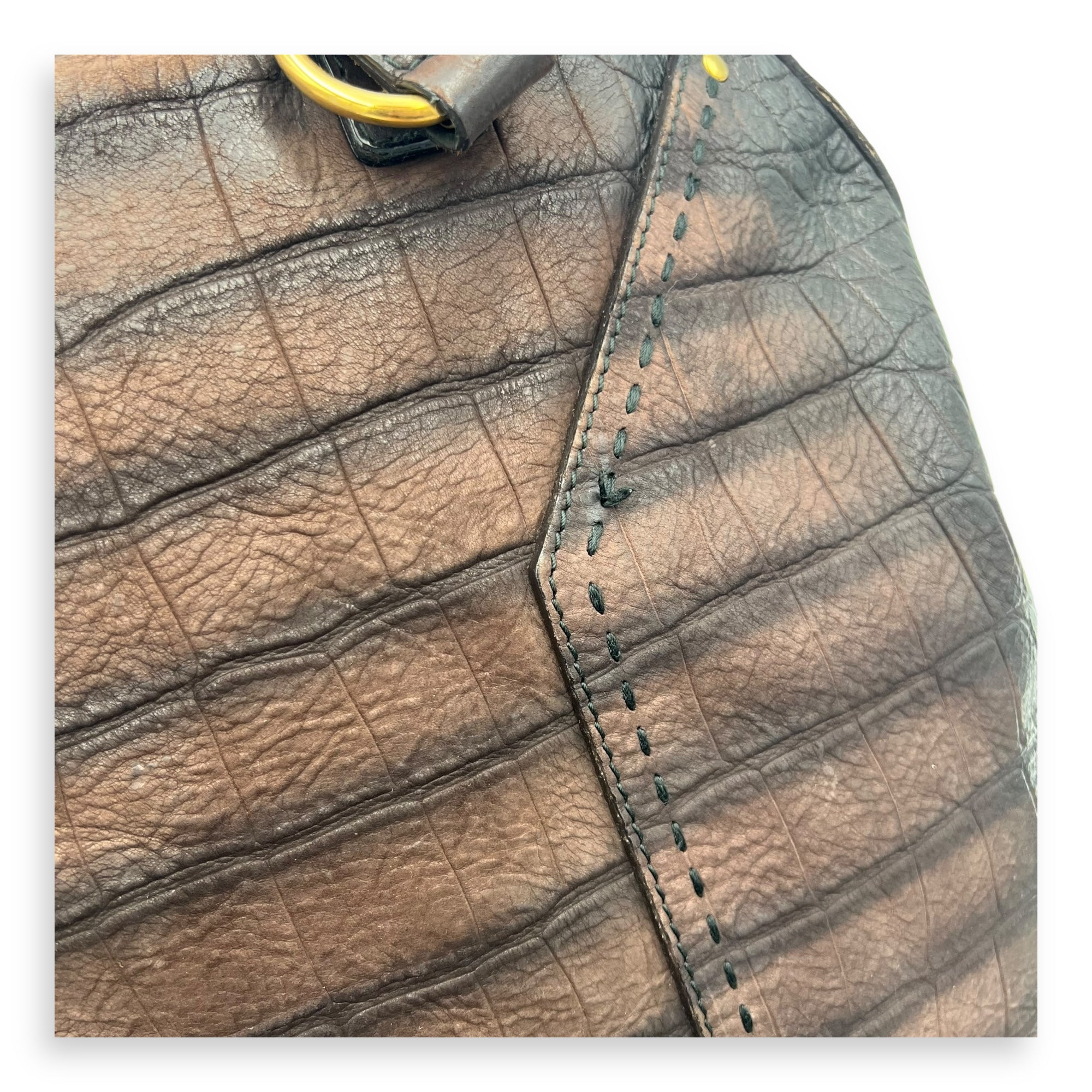 Muse Top Handle Bag Large Brown in Calfskin, Gold hardware - Image 25