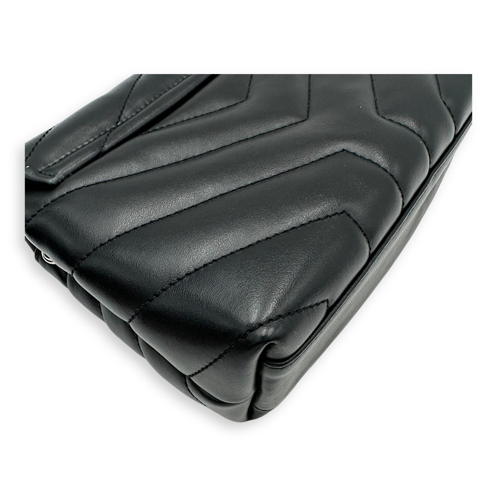 Quilted Loulou Toy Black Crossbody Bag in Calfskin, Silver hardware - Image 12