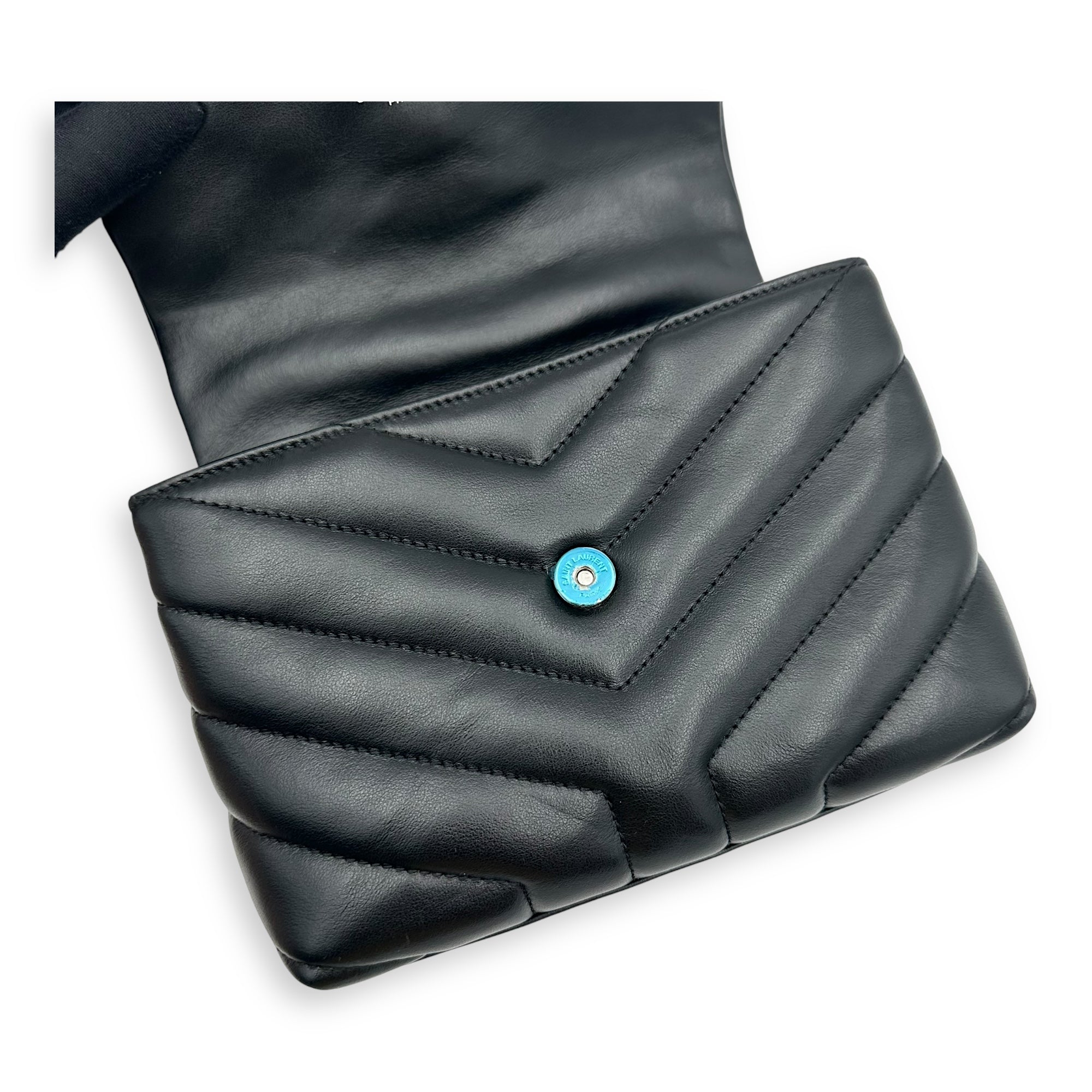 Quilted Loulou Toy Black Crossbody Bag in Calfskin, Silver hardware - Image 19