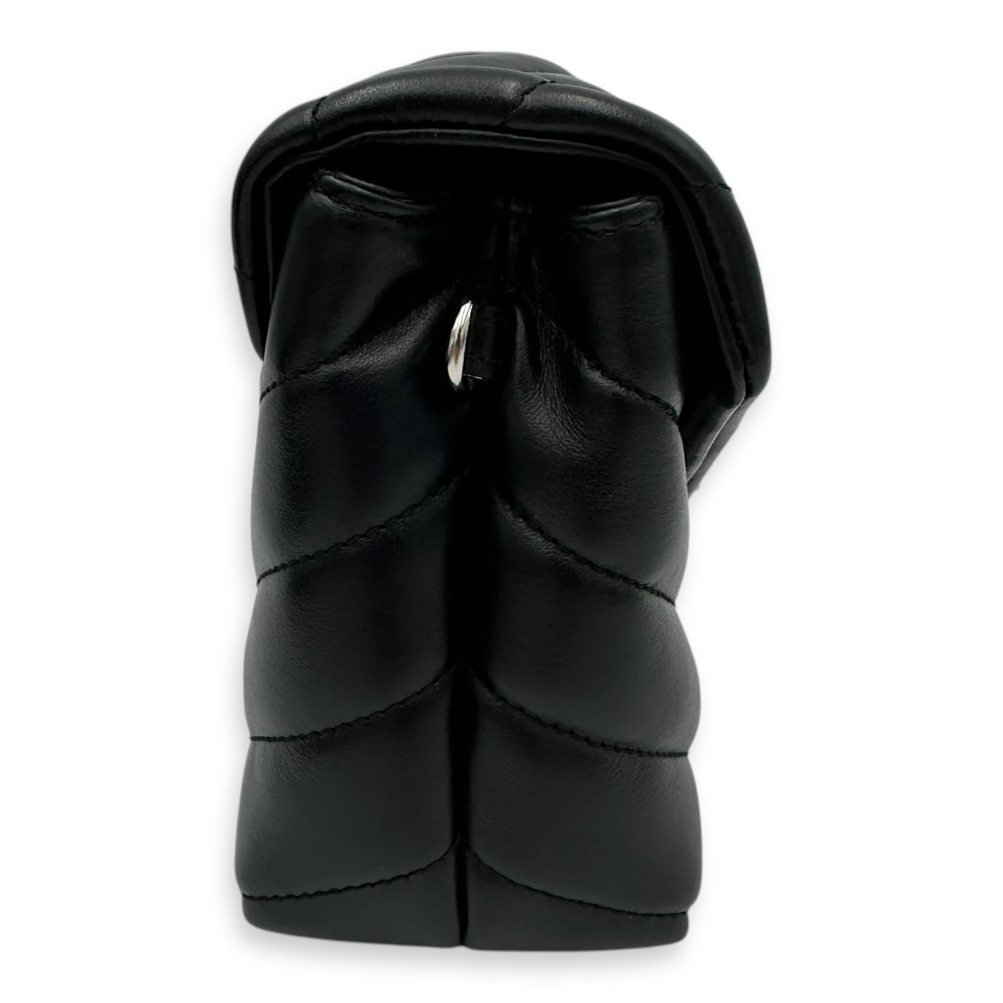 Quilted Loulou Toy Black Crossbody Bag in Calfskin, Silver hardware - Image 4