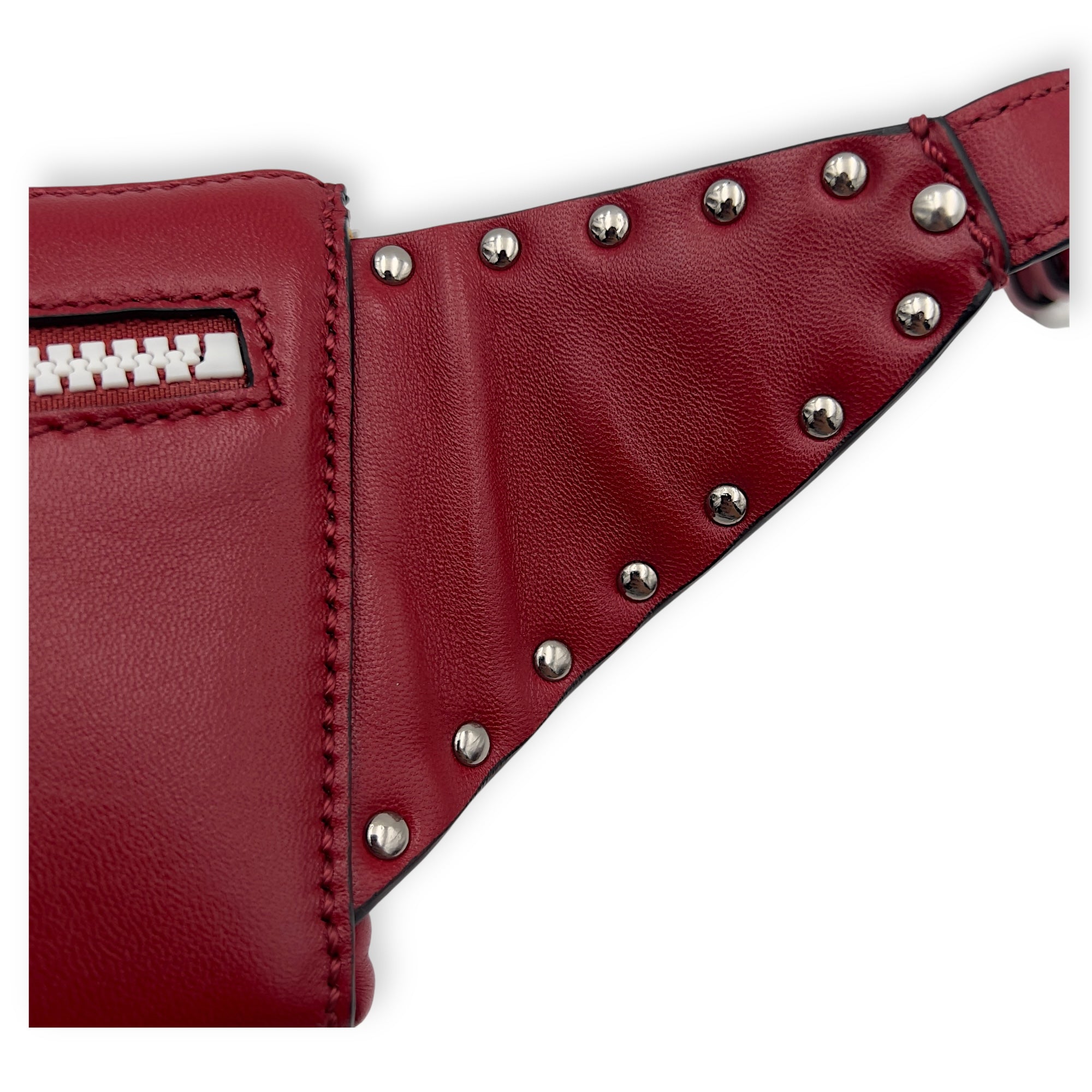 Rockstud Belt Bag Red in Calfskin, Lacquered Metal hardware - Image 12