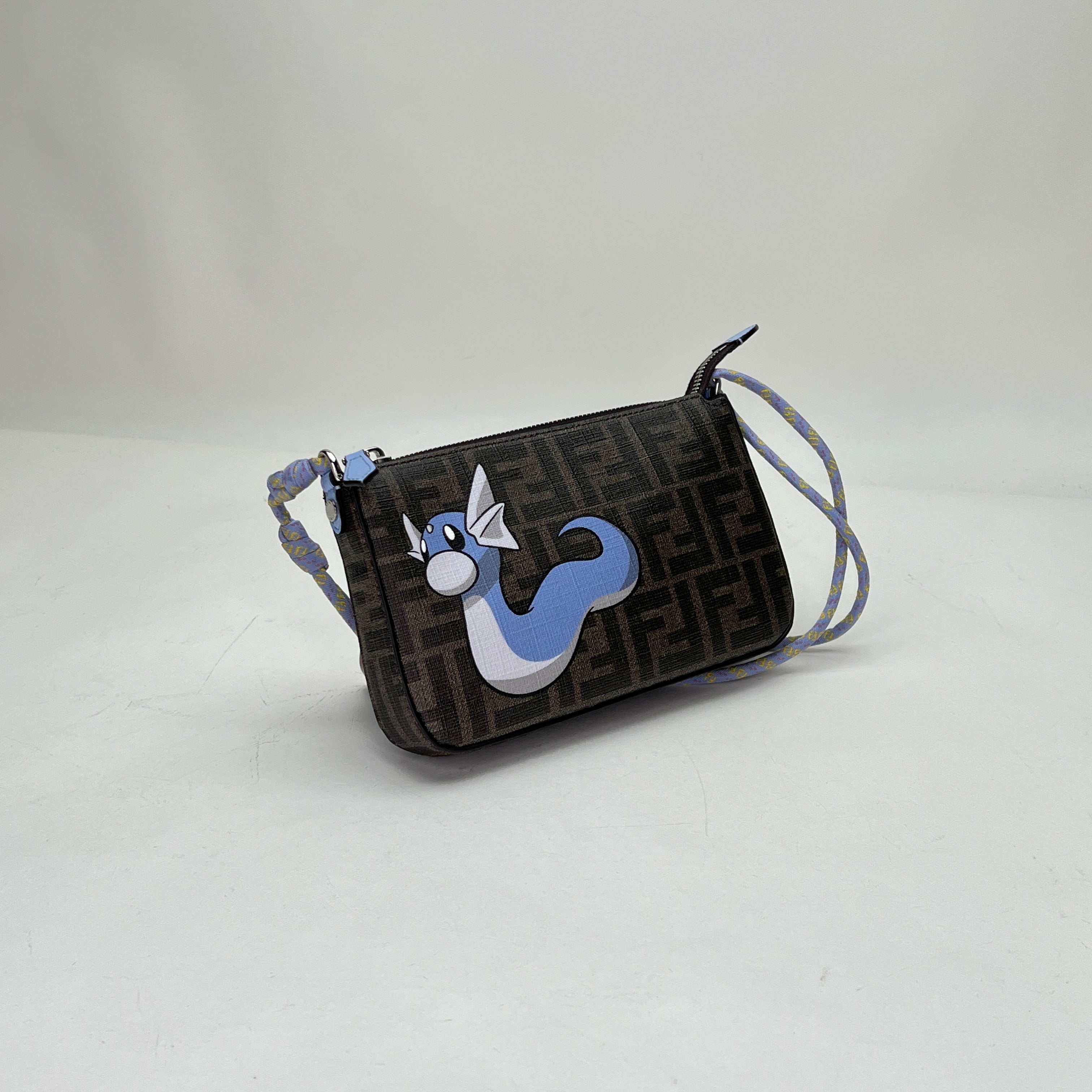 Pokemon Pochette Brown Shoulder Bag in Coated Canvas, Silver hardware - Image 3