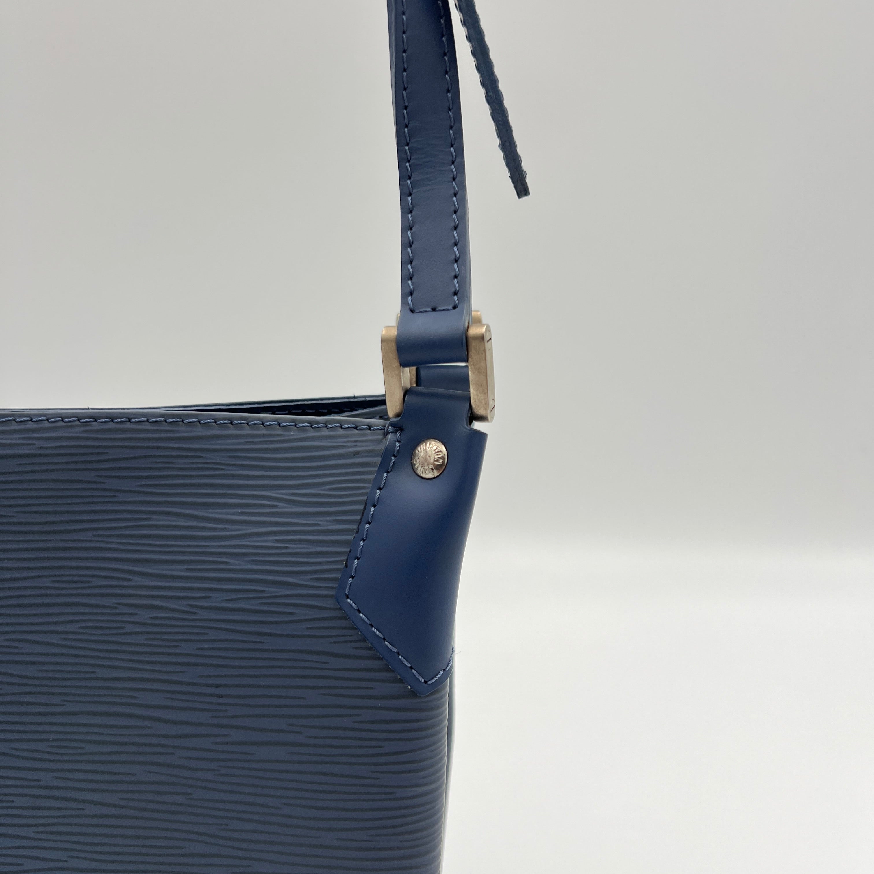 Mandara Blue Top Handle Bag in Epi Leather, Brushed Silver hardware - Image 8