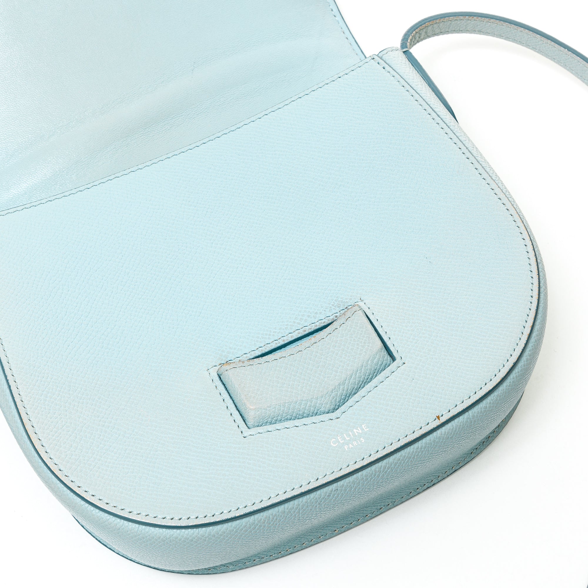 Trotteur Small Blue Crossbody Bag in Calfskin, Brushed Silver hardware - Image 5