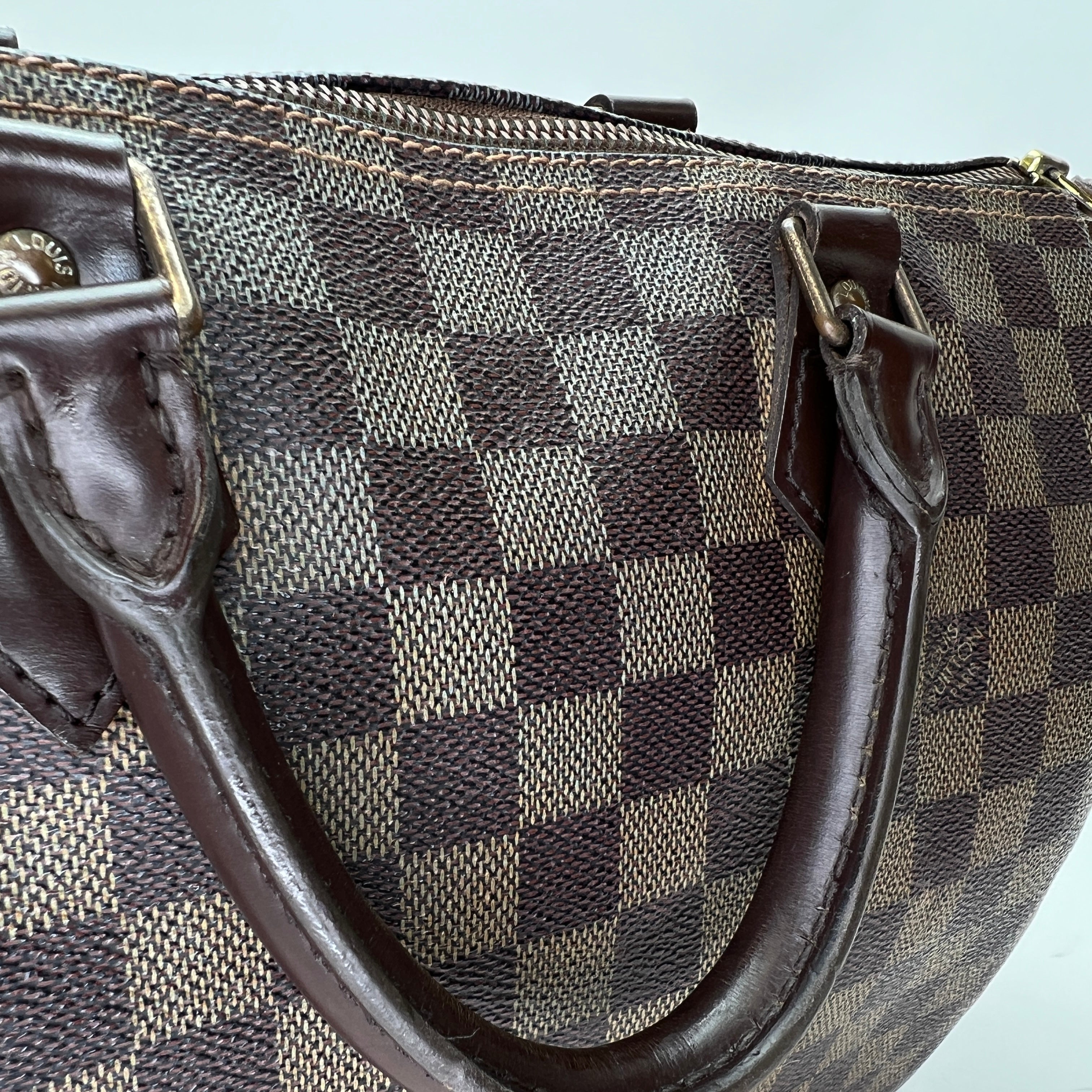 Speedy 30 Brown Top Handle Bag in Coated Canvas, Gold hardware - Image 6