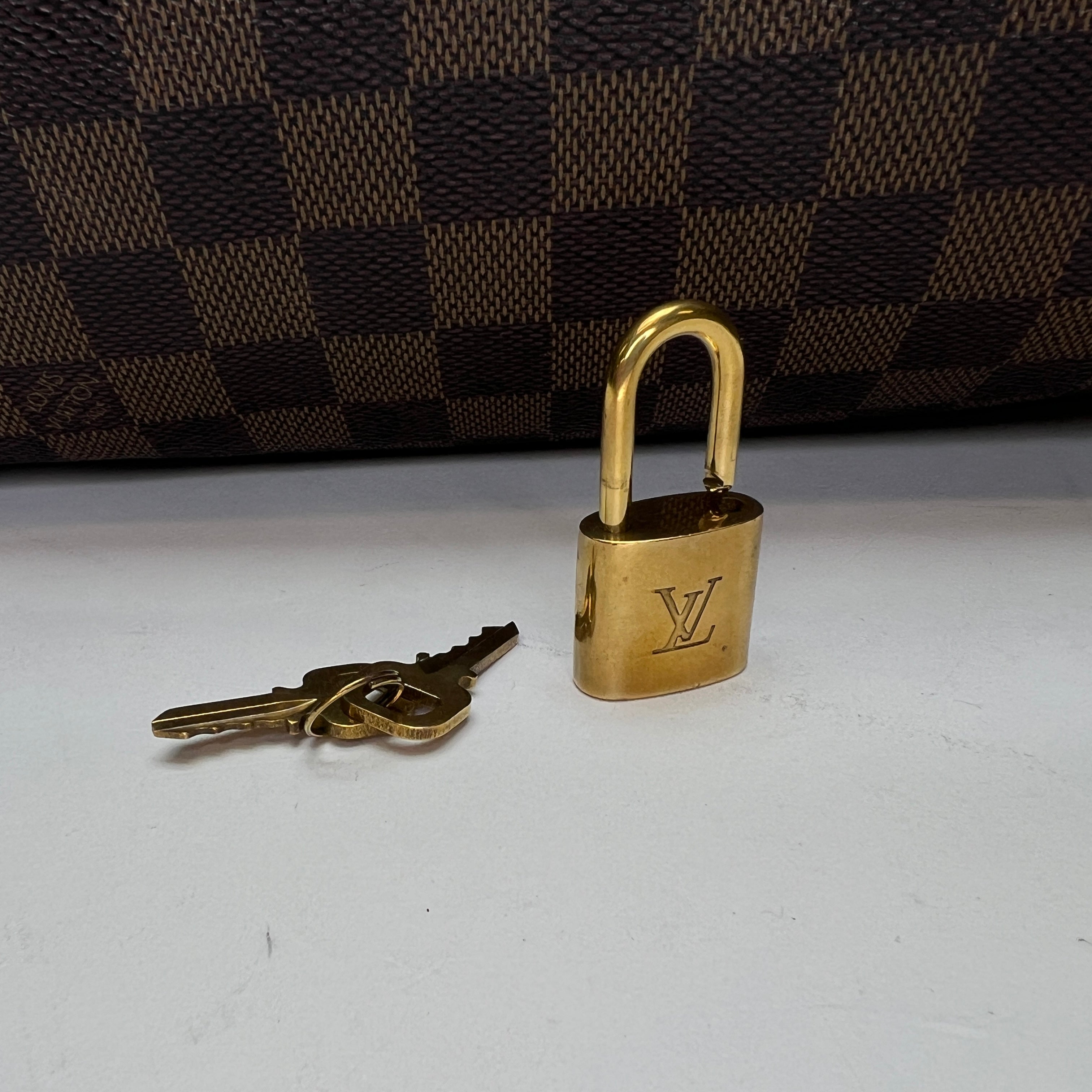 Speedy 30 Brown Top Handle Bag in Coated Canvas, Gold hardware - Image 11