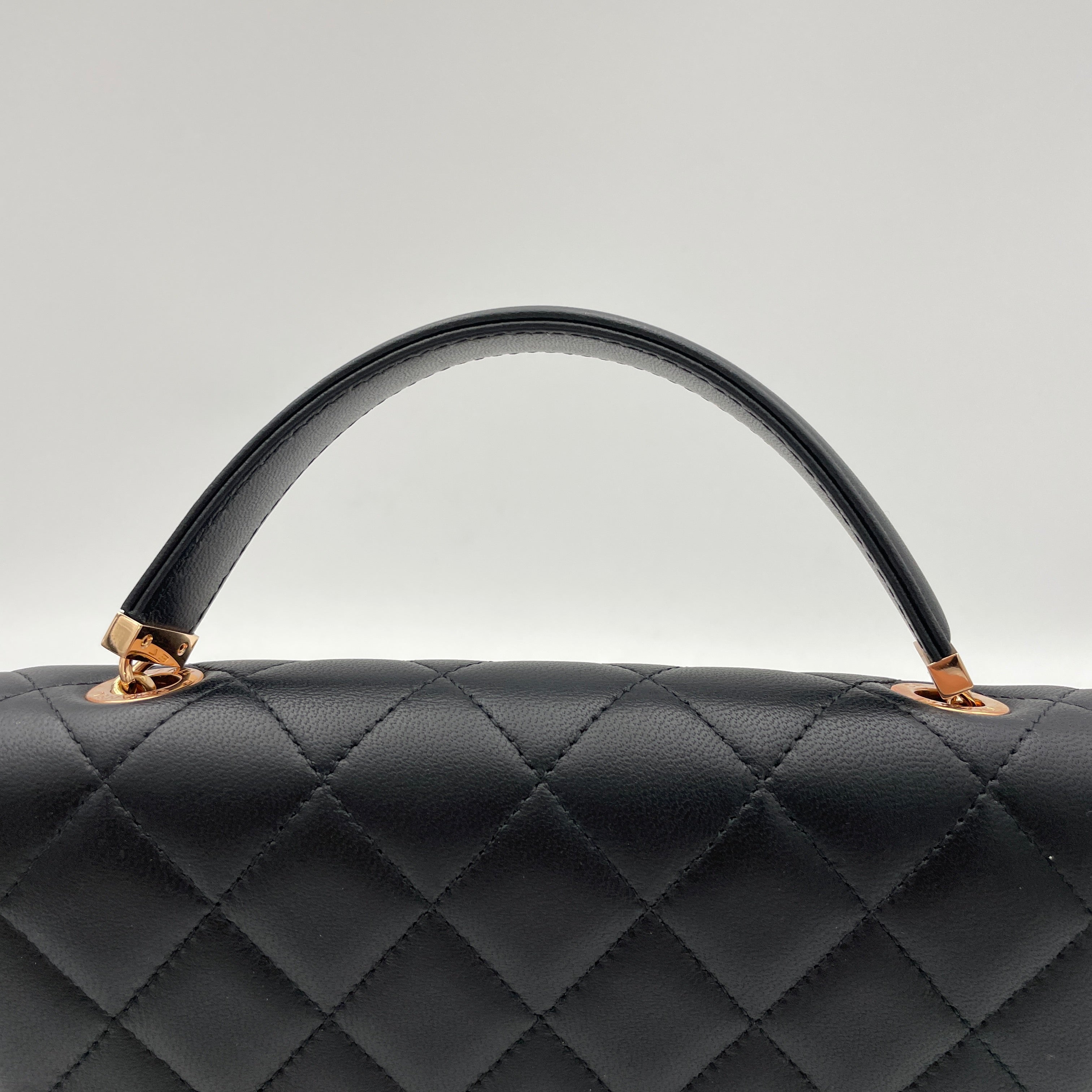 Quilted Frame Black Wallet on Chain in Lambskin, Gold hardware - Image 7