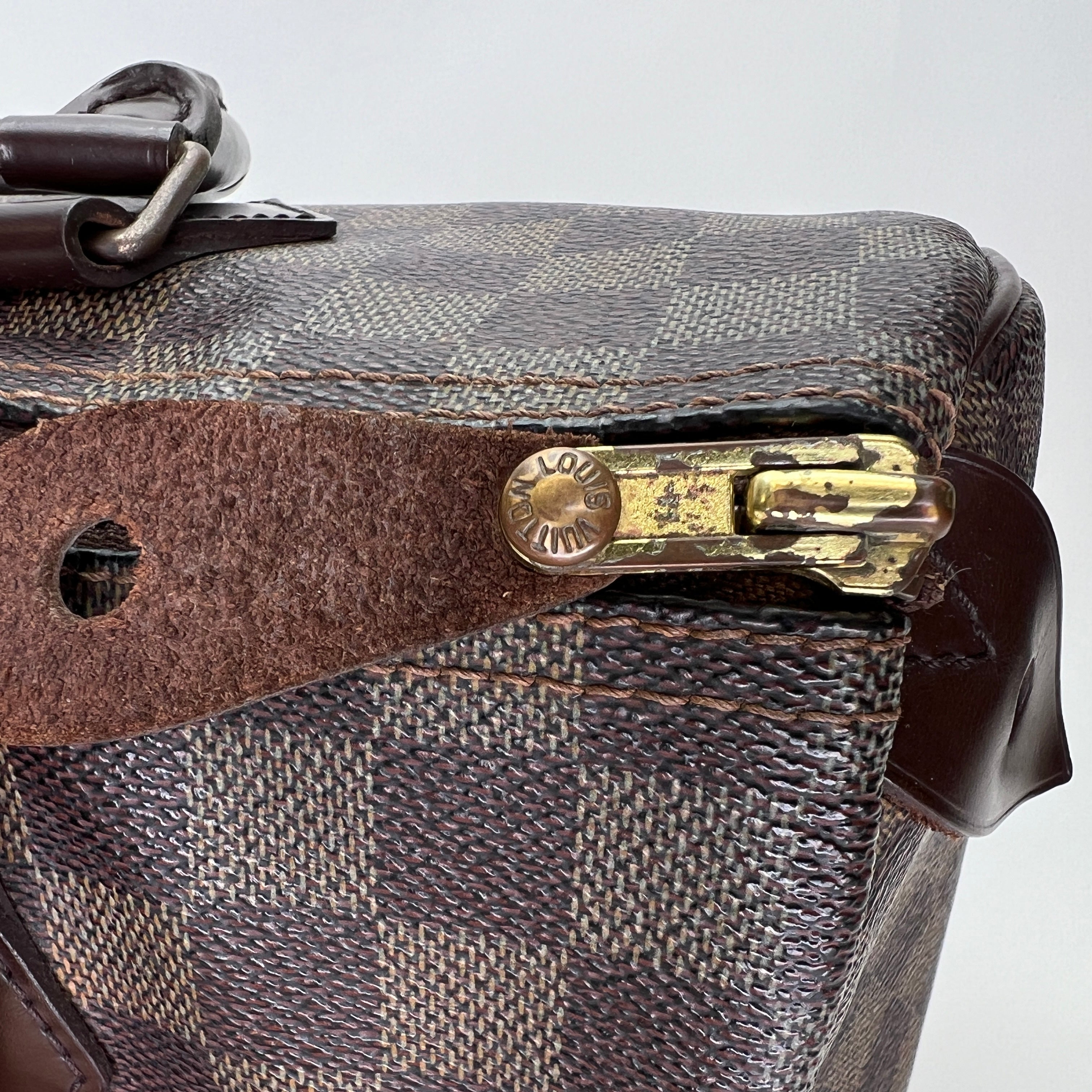 Speedy 30 Brown Top Handle Bag in Coated Canvas, Gold hardware - Image 12