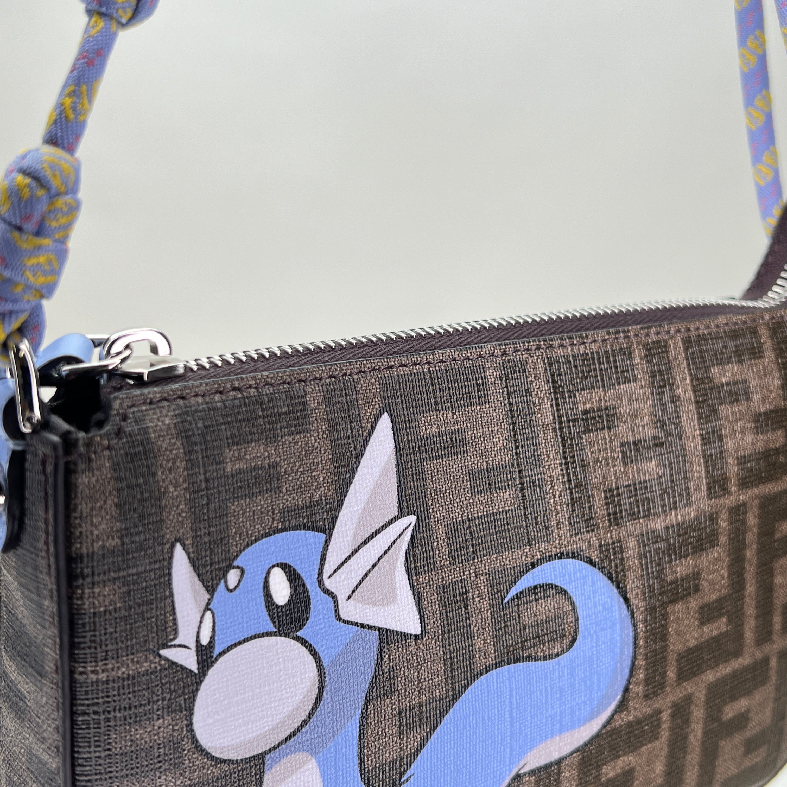Pokemon Pochette Brown Shoulder Bag in Coated Canvas, Silver hardware - Image 6