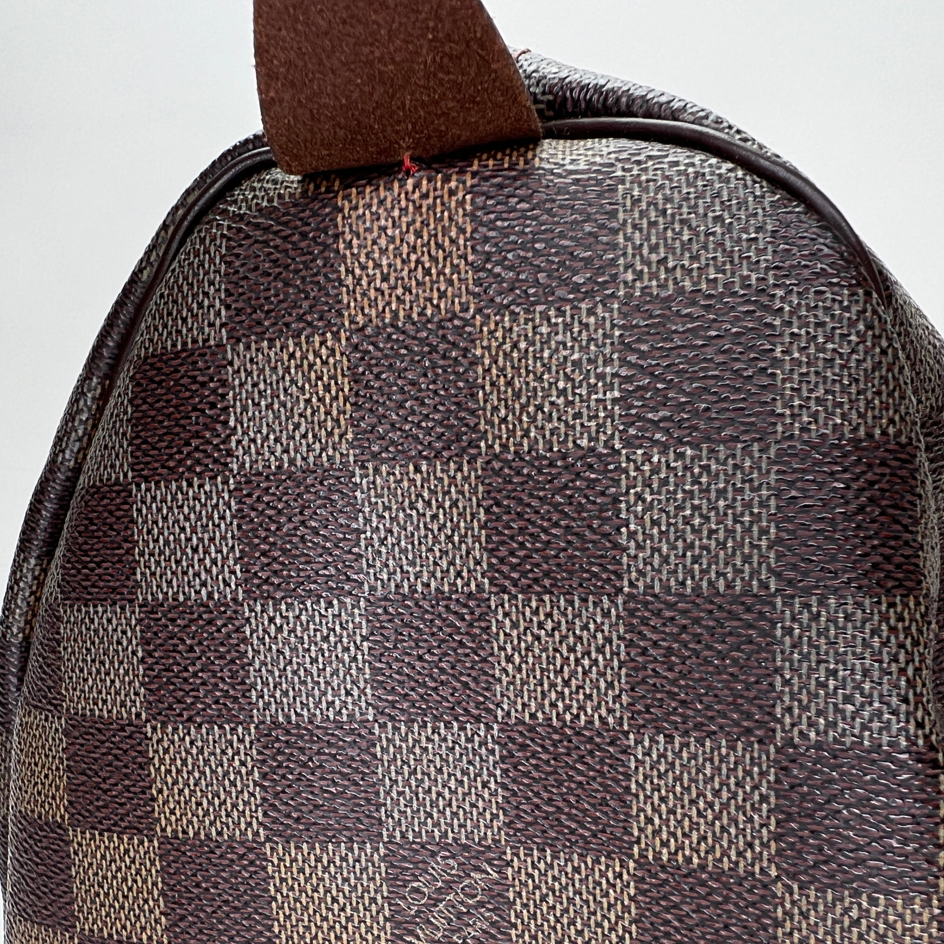 Speedy 30 Brown Top Handle Bag in Coated Canvas, Gold hardware - Image 8